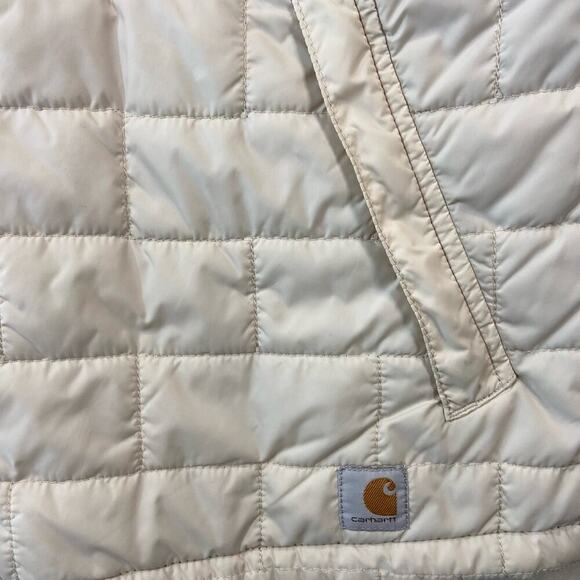 CARHARTT Mens Vest Reversible Quilted Bone/Plaid Red Burgandy Sz XL Lightweight - Picture 4 of 12